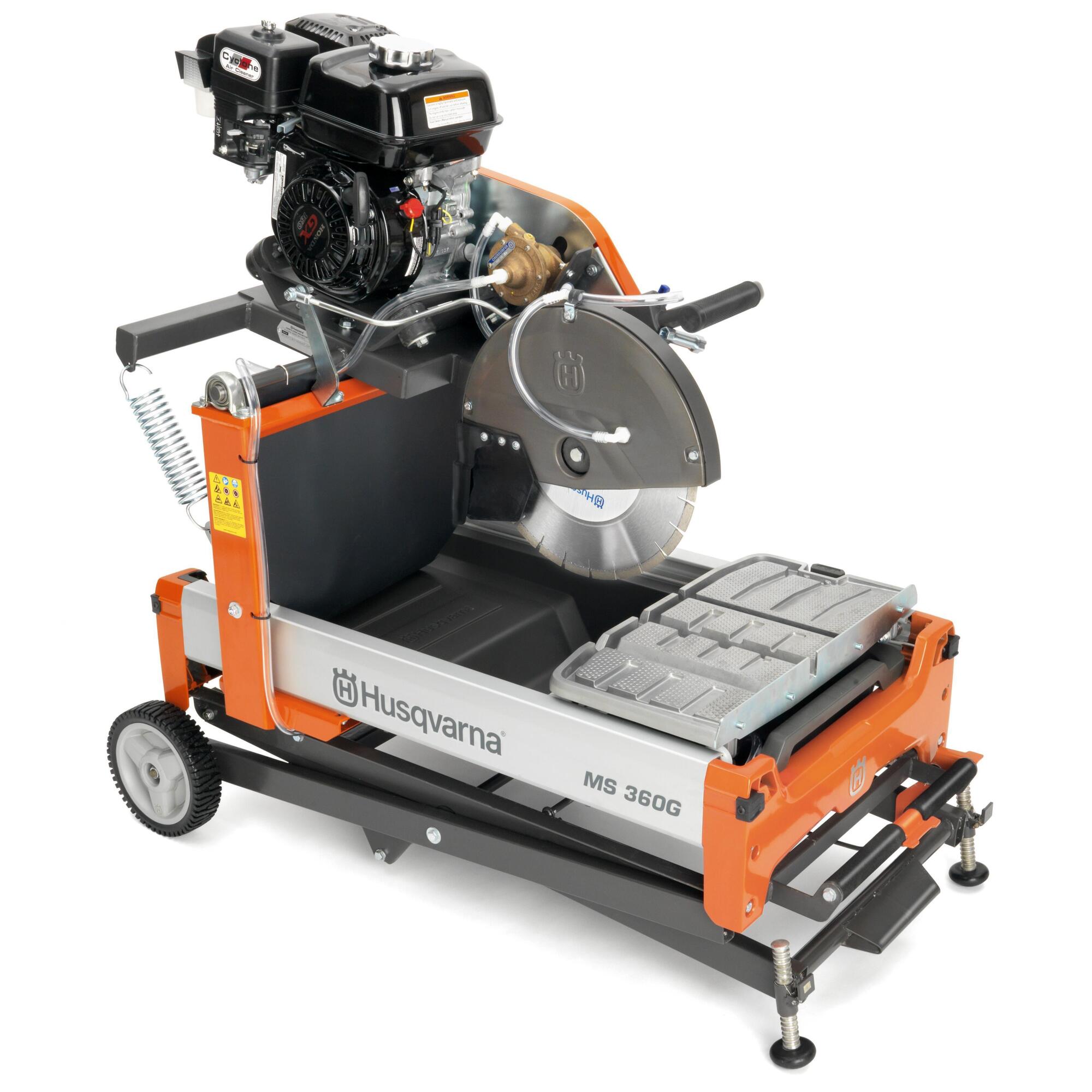 Husqvarna, MS 360G Masonry Saw, Blade Diameter 14 in, Max. Cutting Depth 5 in, Power Type Gasoline, Model# MS360G 4.8HP PETROL